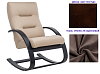 Кресло-качалка Неаполь Модель 13 (Орех текстура/Ткань коричневый Velutto 23)