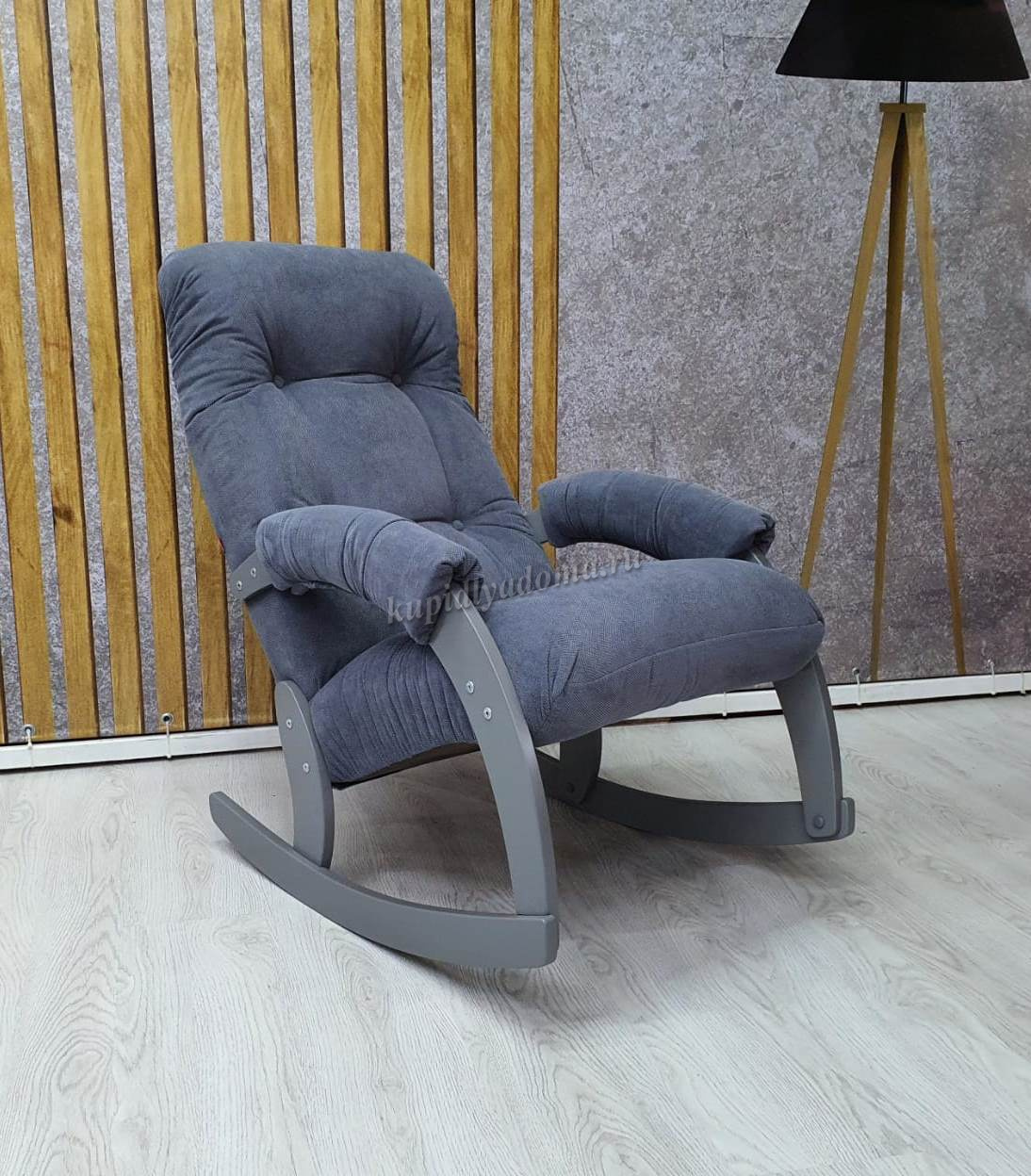 Кресло-качалка Неаполь Модель 11 (Серый ясень-эмаль/Ткань серый VeronaAntrazite Grey) купить в Ванино по низкой цене в интернет магазине мебели