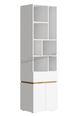 Шкаф книжный Аркон (Белый/Дуб вотан)
